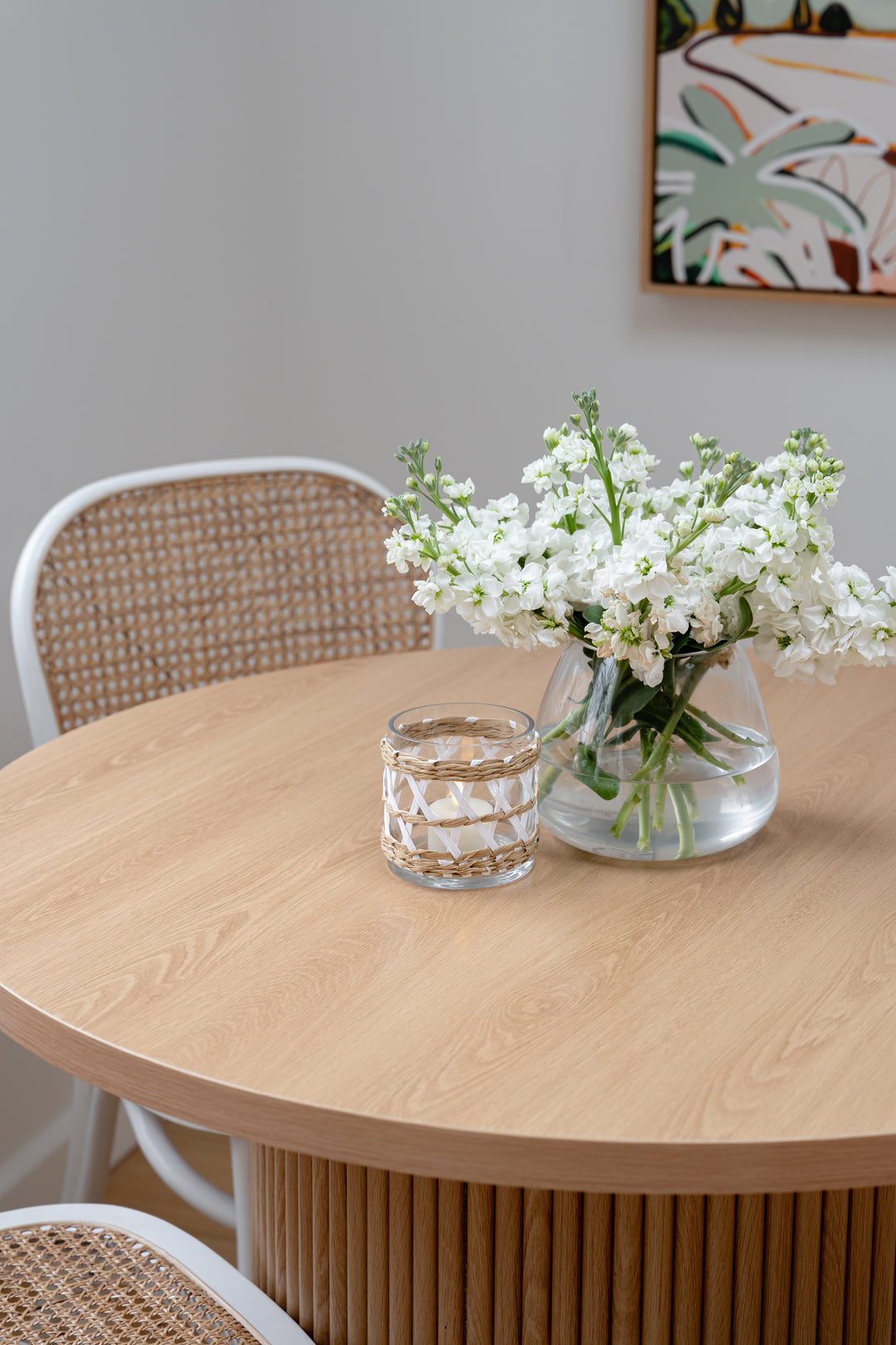 Island Wrapped White & Natural Hurricane/Vase - X Small