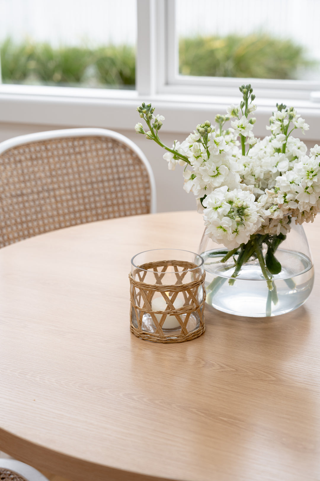 Island Wrapped Natural Wicker Hurricane/Vase - X Small