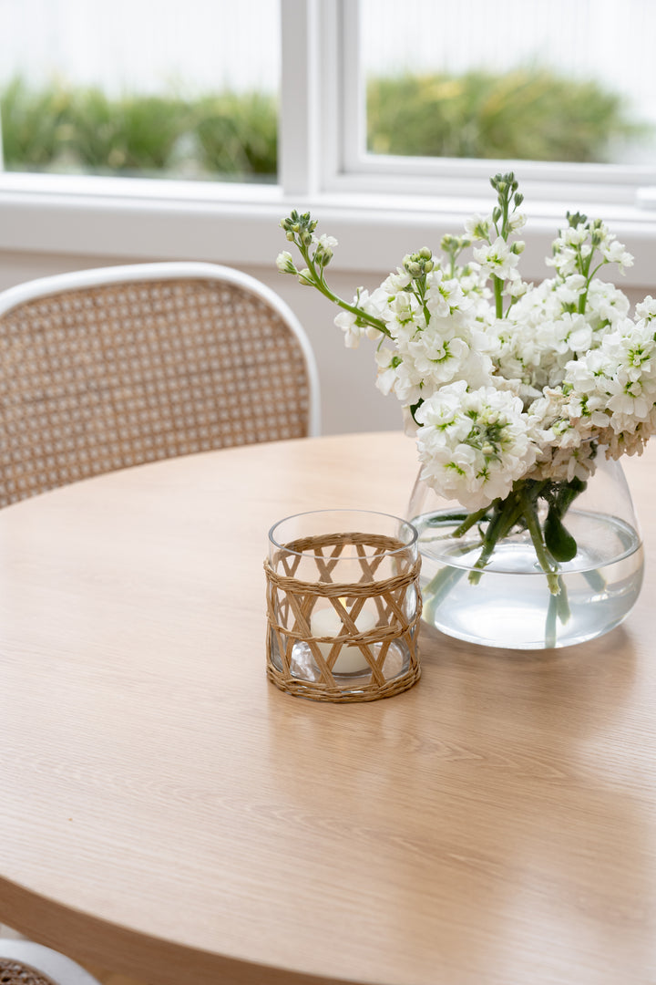 Island Wrapped Natural Wicker Hurricane/Vase - X Small