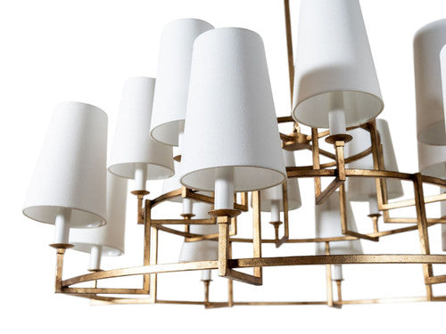 Modica XL Ring Chandelier in Gilded Iron