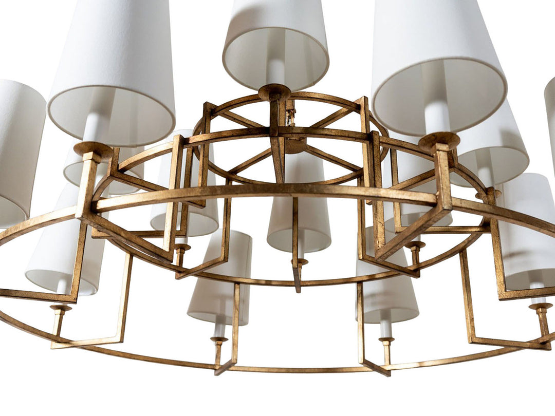 Modica XL Ring Chandelier in Gilded Iron