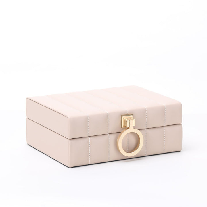 Deauville Beige Faux Leather Storage Box - Small