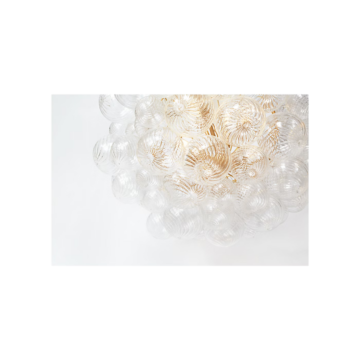Talia Large Chandelier in Gild &amp; Clear Swirled Glass