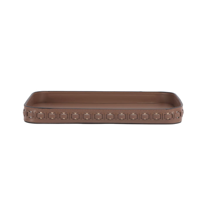 Tessuto Tan Rectangular Leather Tray