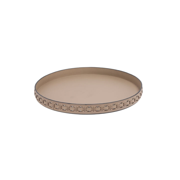 Intreccio Ash Round Leather Tray - Large