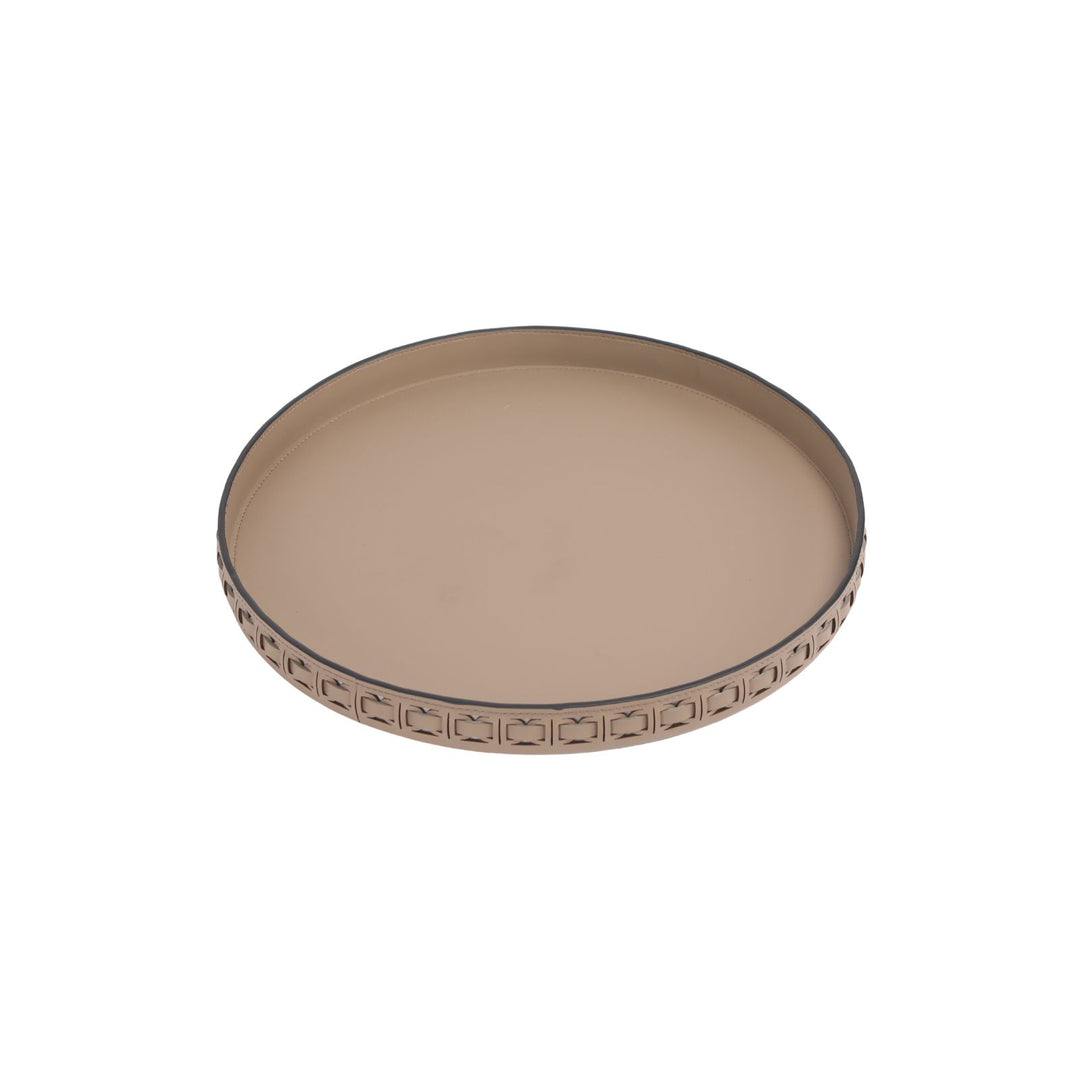 Intreccio Ash Round Leather Tray - Large