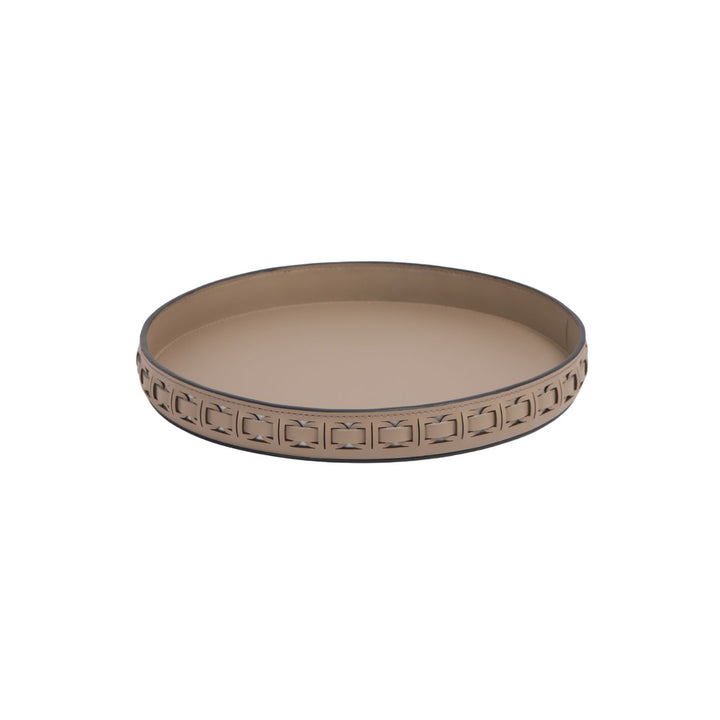Intreccio Ash Round Leather Tray - Small