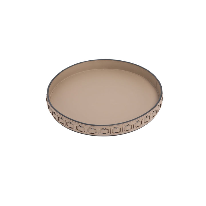 Intreccio Ash Round Leather Tray - Small