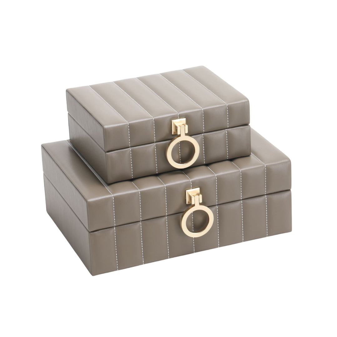 Deauville Mink Faux Leather Storage Box - Small