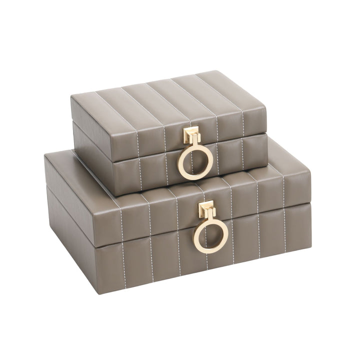 Deauville Mink Faux Leather Storage Box - Small