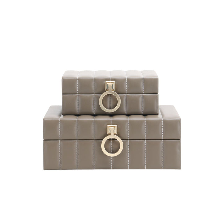 Deauville Mink Faux Leather Storage Box - Large