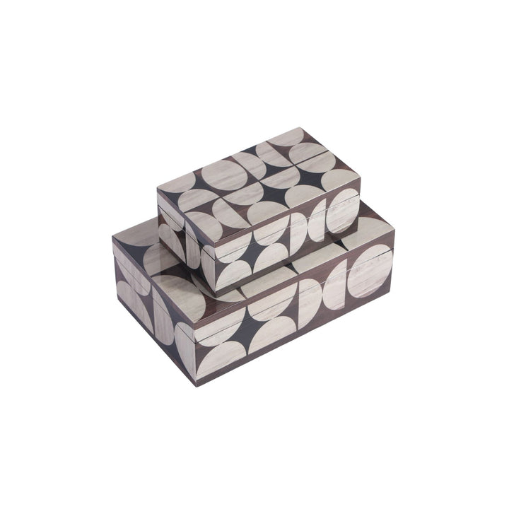 Politura Glossy Geometric timber Inlay Box - Large