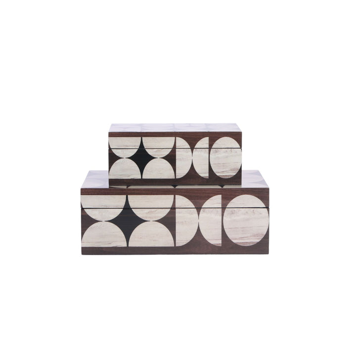 Politura Glossy Geometric timber Inlay Box - Large