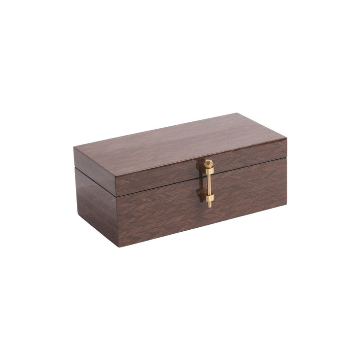 Espresso Rectangular Box with Gold Pin detail - Large