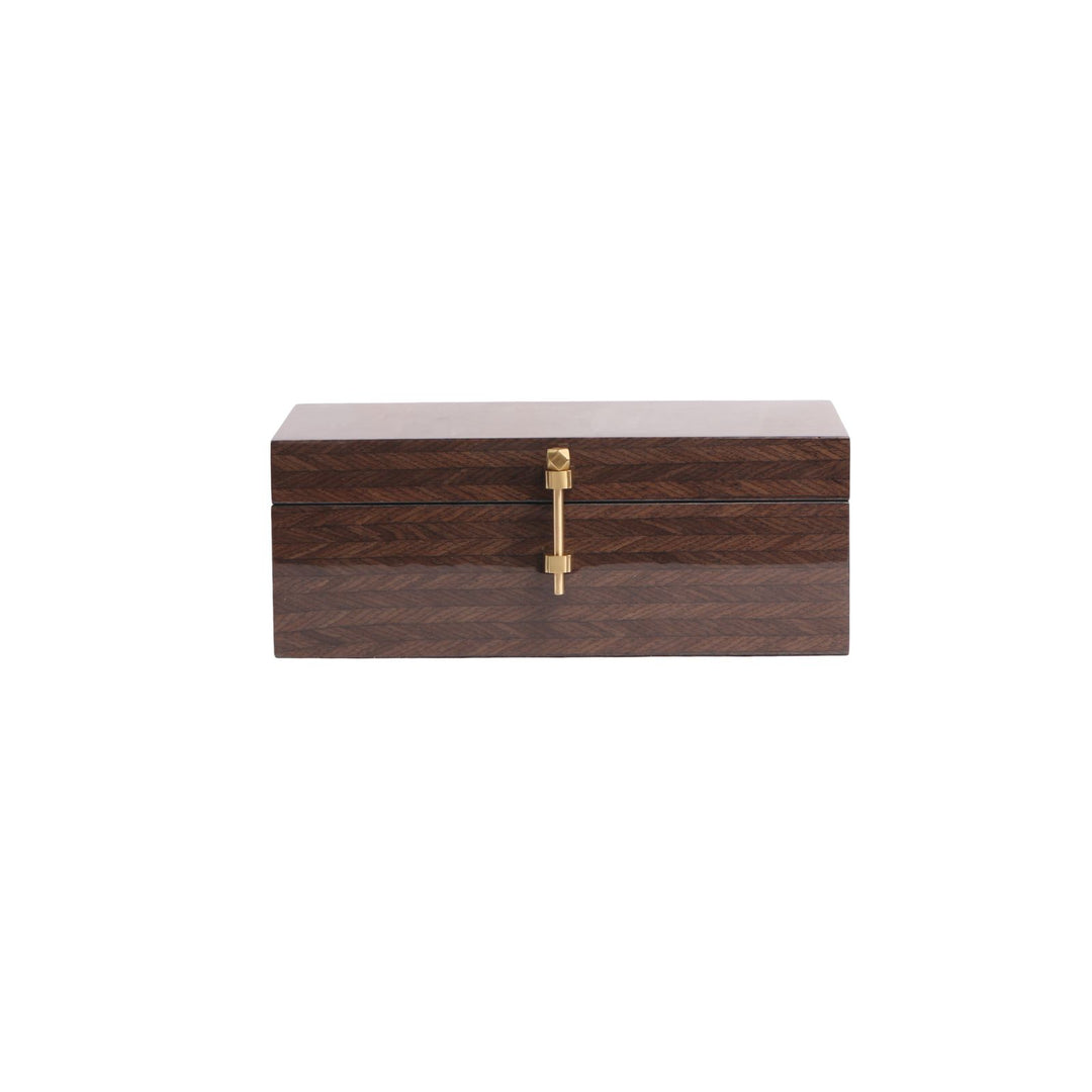 Espresso Rectangular Box with Gold Pin detail - Large