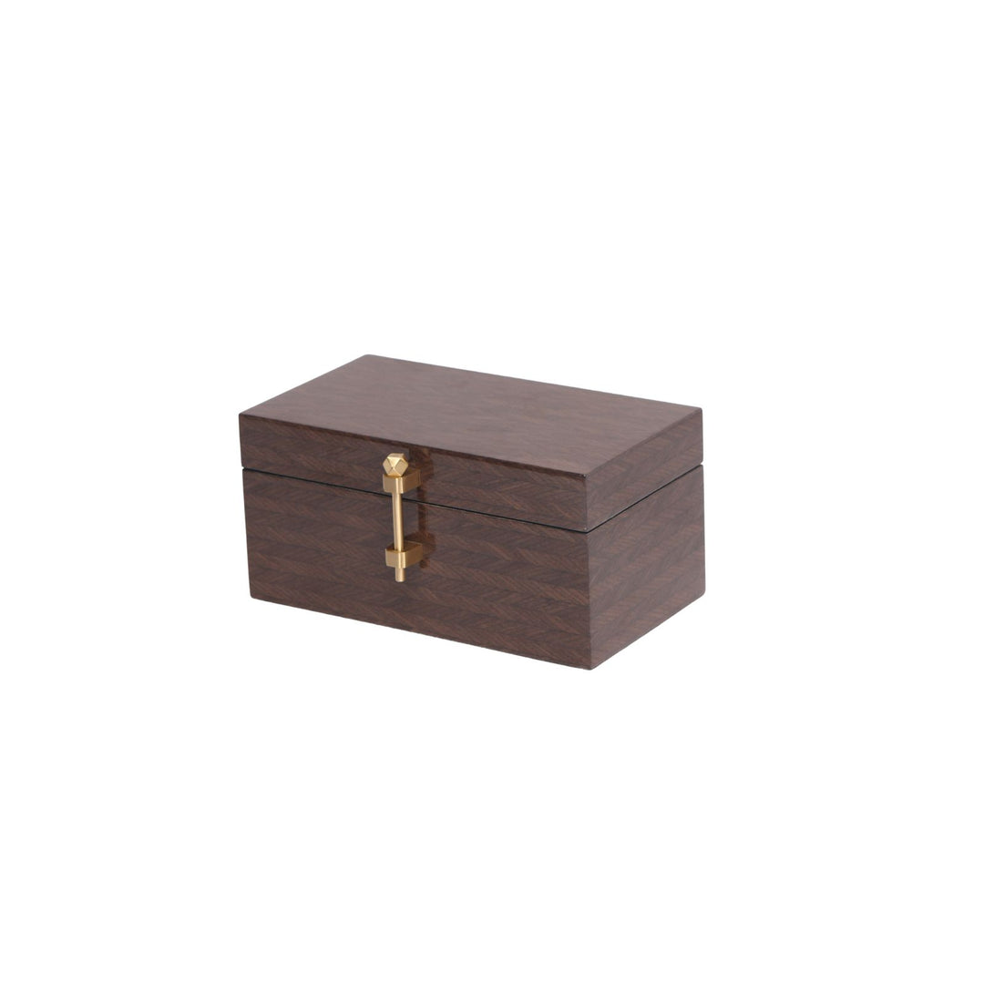 Espresso Rectangular Box with Gold Pin detail - Small