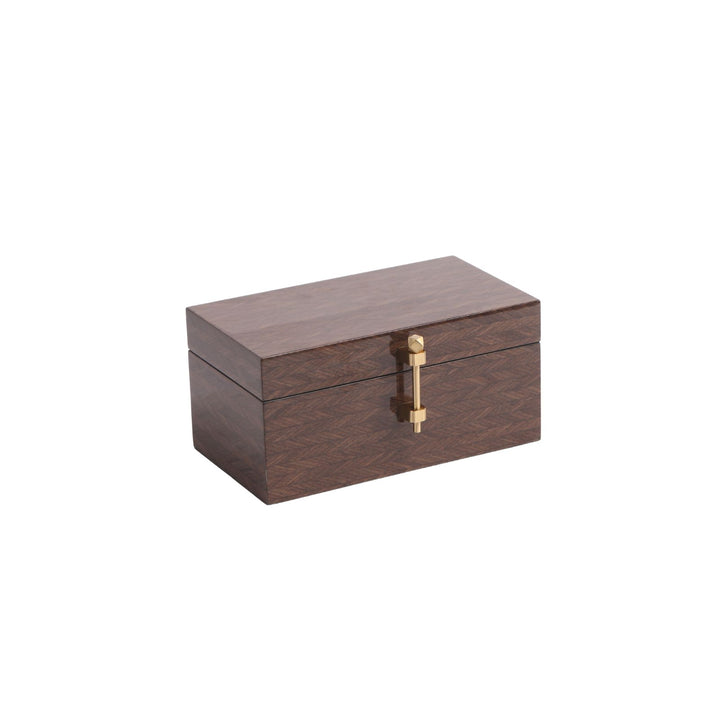 Espresso Rectangular Box with Gold Pin detail - Small
