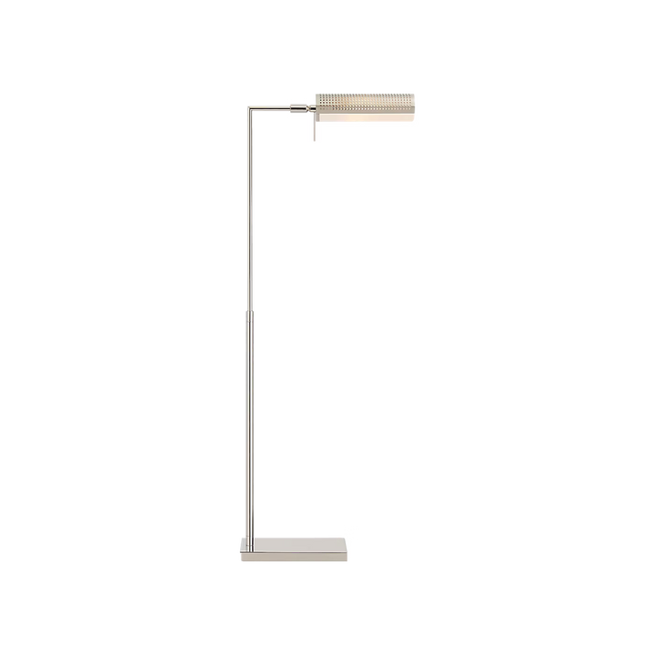 Precision Pharmacy Floor Lamp in Polished Nickel White Glass