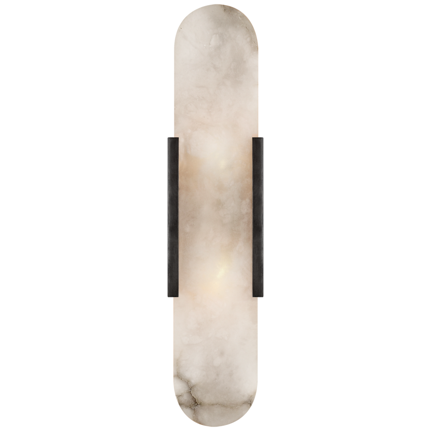 Melange Elongated Sconce in Bronze & Alabaster