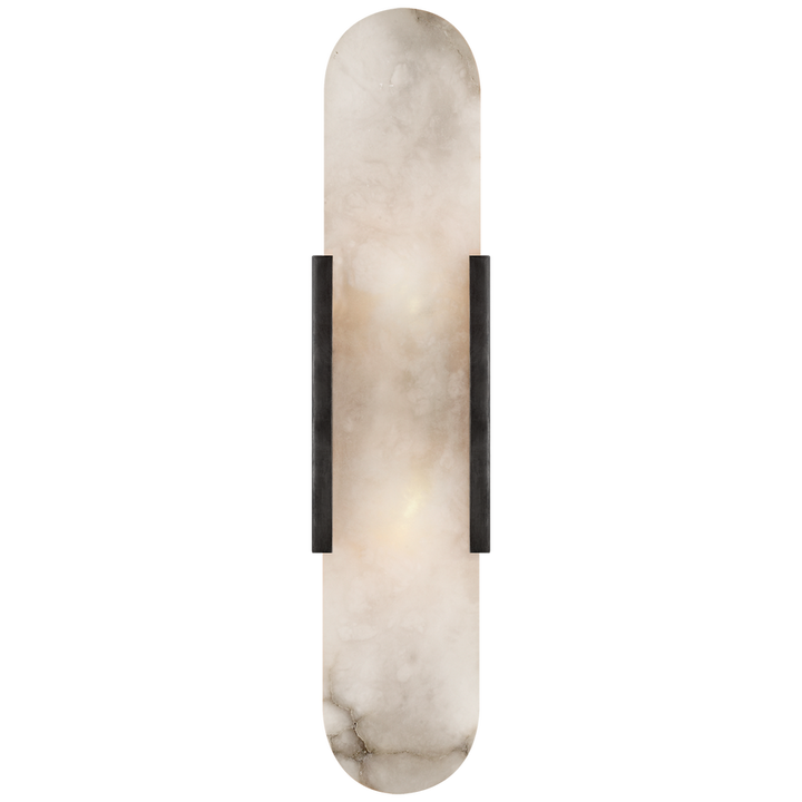 Melange Elongated Sconce in Bronze & Alabaster