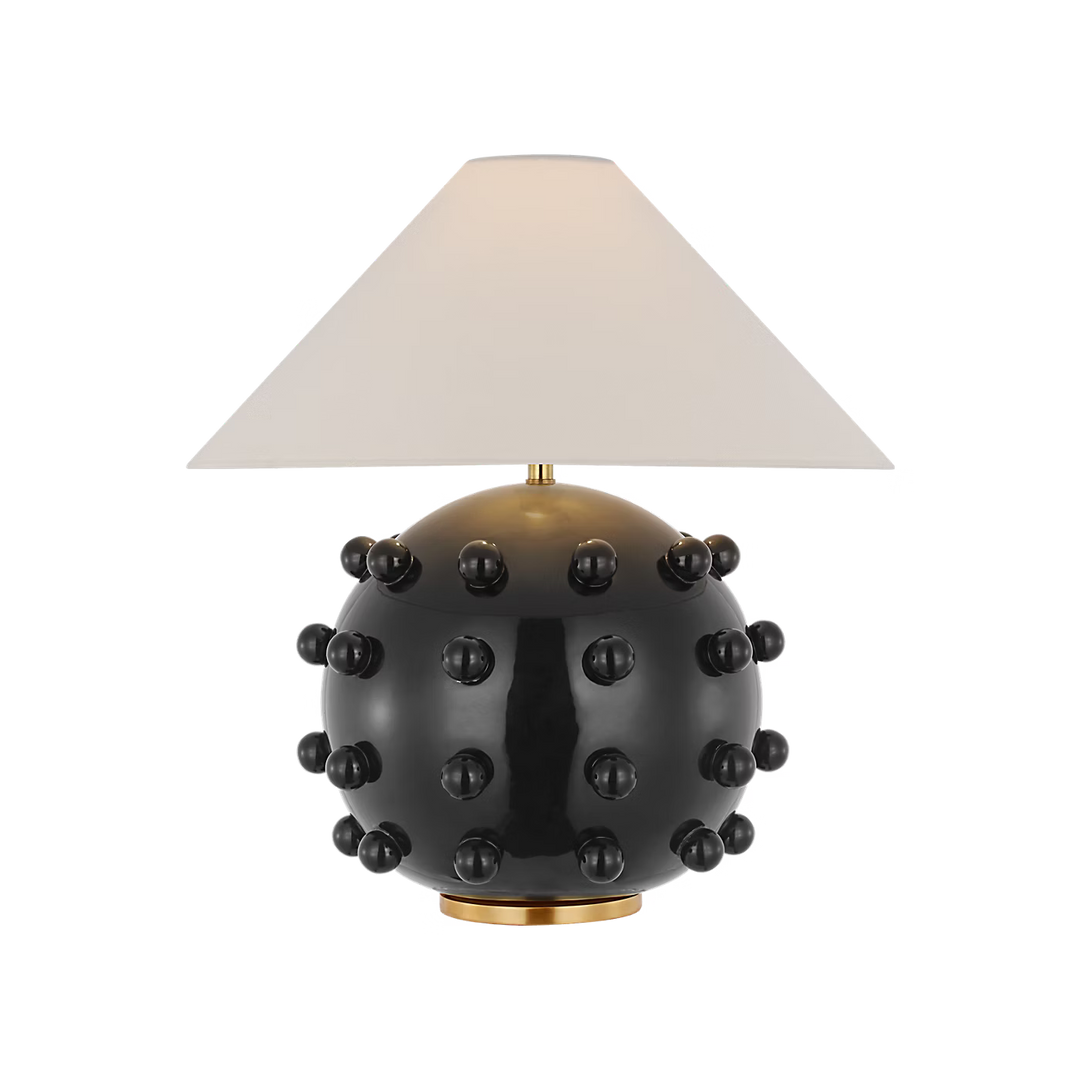 Linden Medium Orb Table Lamp in Black