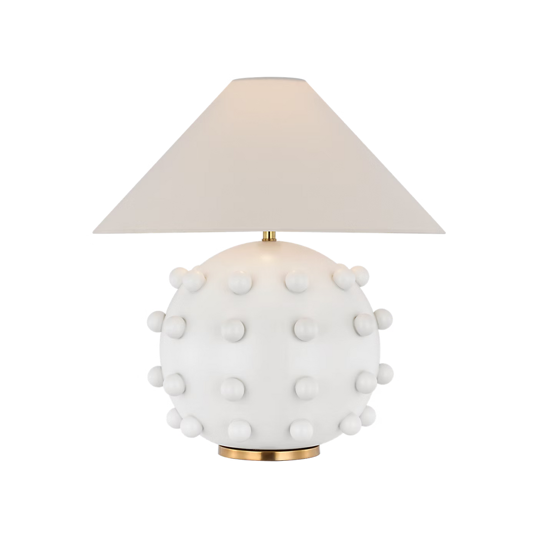 Linden Medium Orb Table Lamp in Plaster White