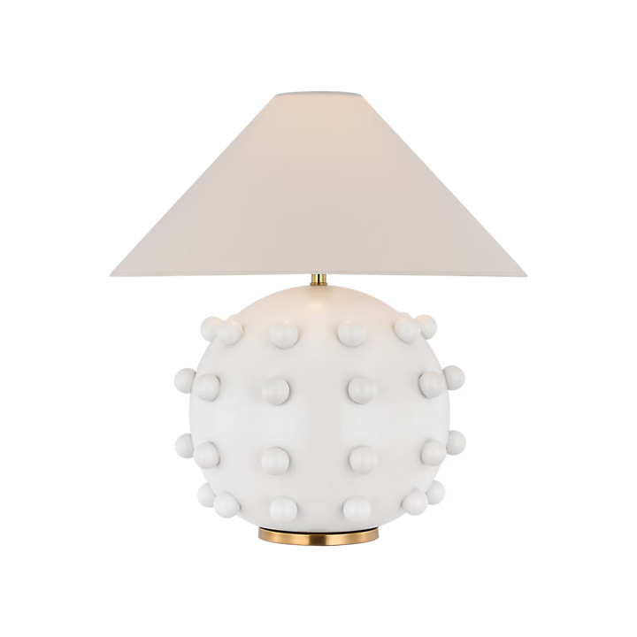 Linden Medium Orb Table Lamp in Plaster White