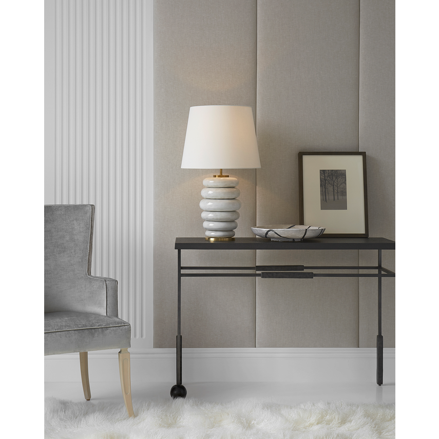 Phoebe Stacked Table Lamp in Antique White
