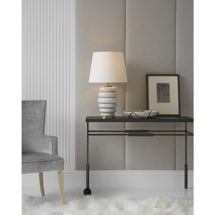 Phoebe Stacked Table Lamp in Antique White