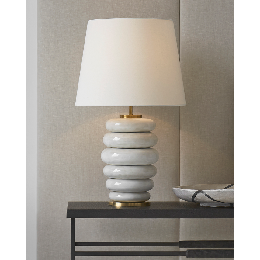 Phoebe Stacked Table Lamp in Antique White