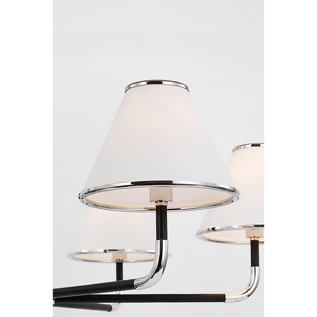 Rigby XL Chandelier in Polished Nickel &amp; Ebony