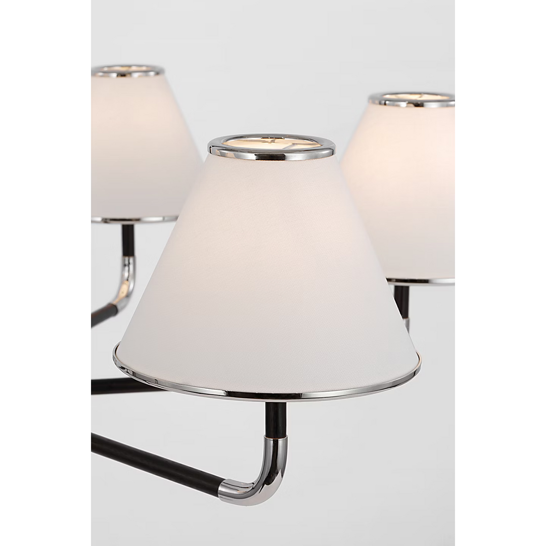 Rigby XL Chandelier in Polished Nickel &amp; Ebony