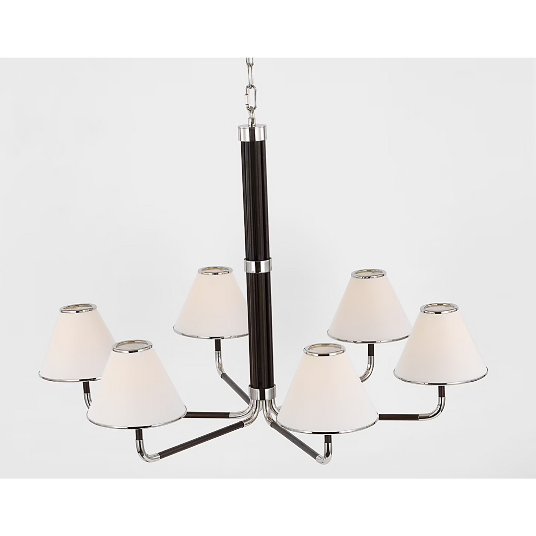 Rigby XL Chandelier in Polished Nickel &amp; Ebony