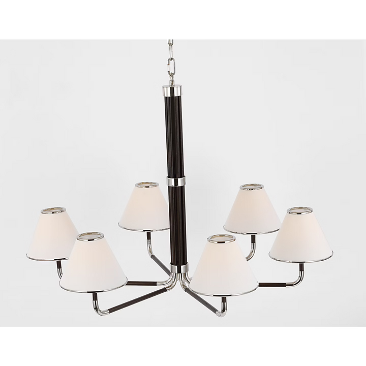 Rigby XL Chandelier in Polished Nickel &amp; Ebony