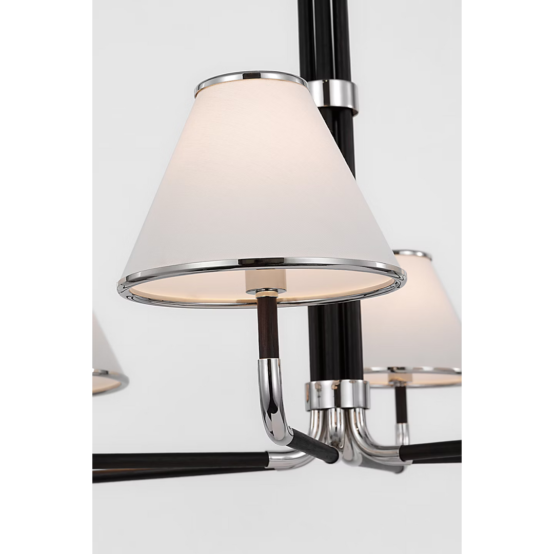 Rigby XL Chandelier in Polished Nickel &amp; Ebony
