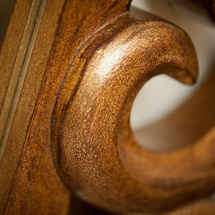 Edward Gold Mirror with Swirl Carving