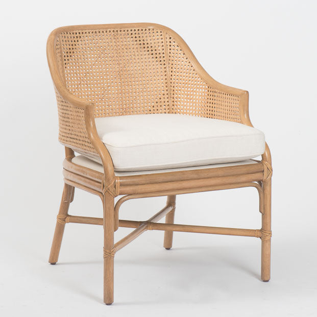 Natural Weave Caned Toboggan Armchair