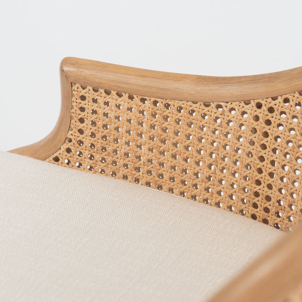 Natural Weave Caned Toboggan Armchair