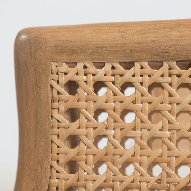 Natural Weave Caned Toboggan Armchair