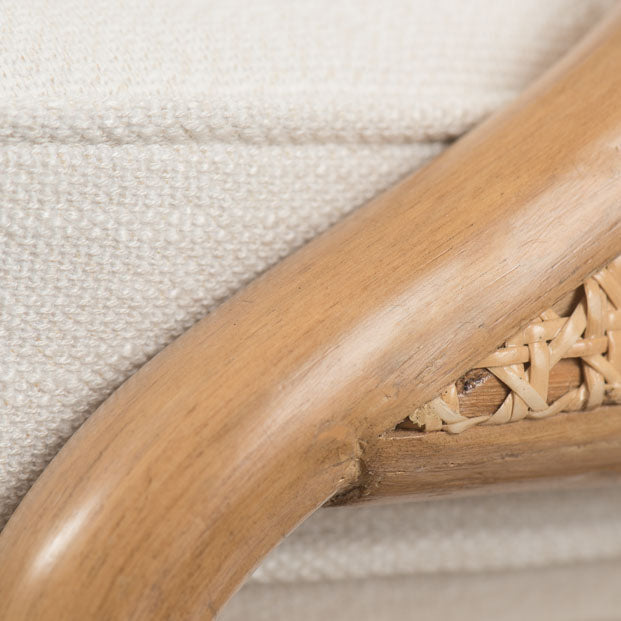 Natural Weave Caned Toboggan Armchair