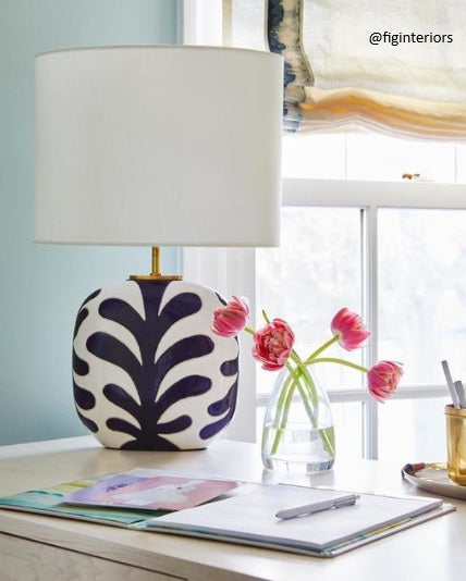 Parkwood Medium Table Lamp in New White &amp; Cobalt