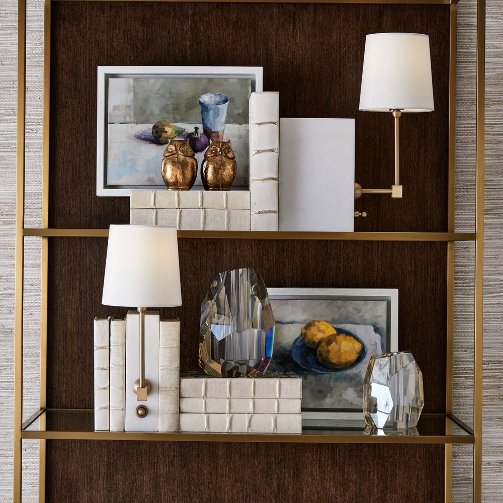 On a Shelf Mini Lamp - White Marble/Brass