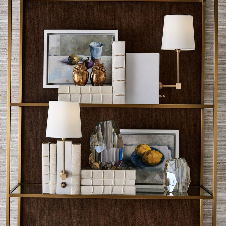 On a Shelf Mini Lamp - White Marble/Brass