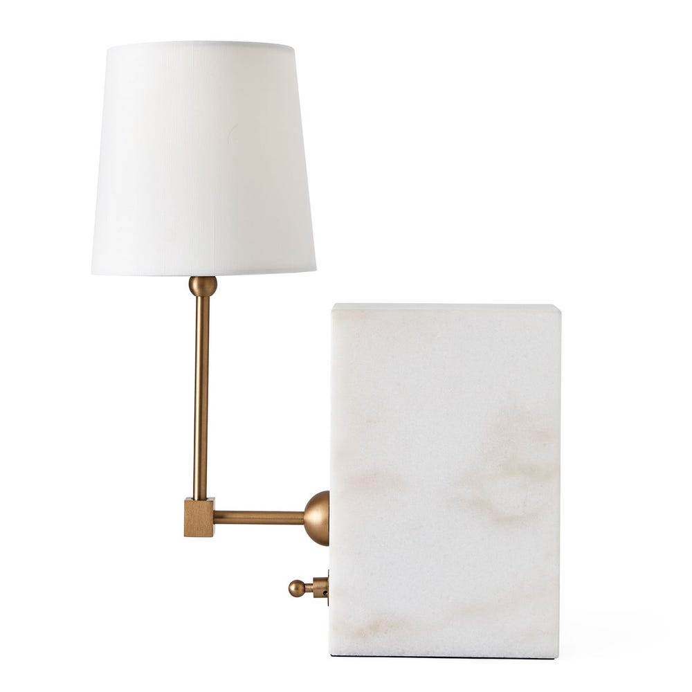 On a Shelf Mini Lamp - White Marble/Brass