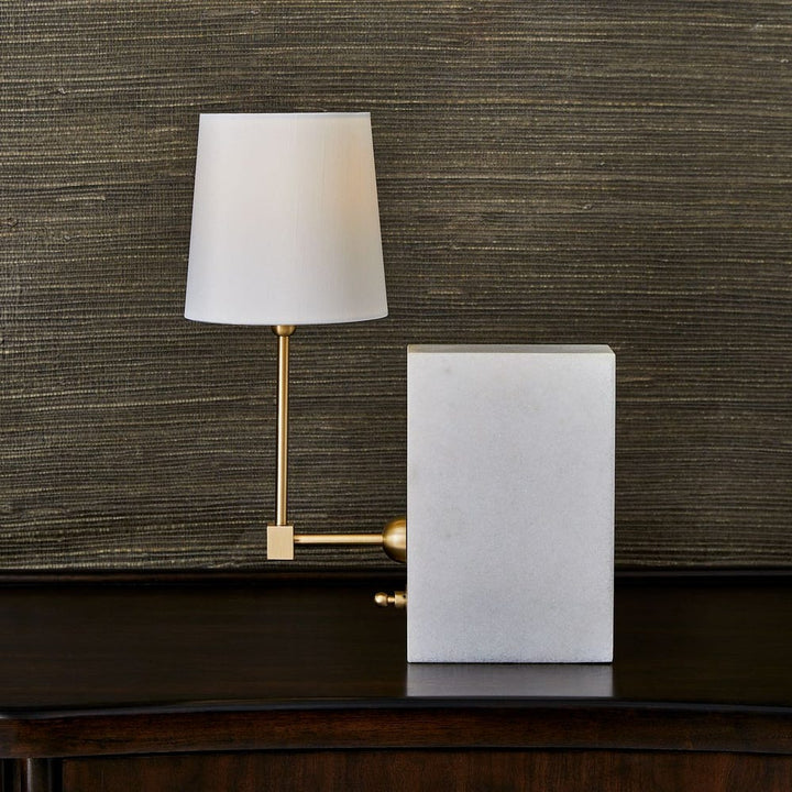 On a Shelf Mini Lamp - White Marble/Brass