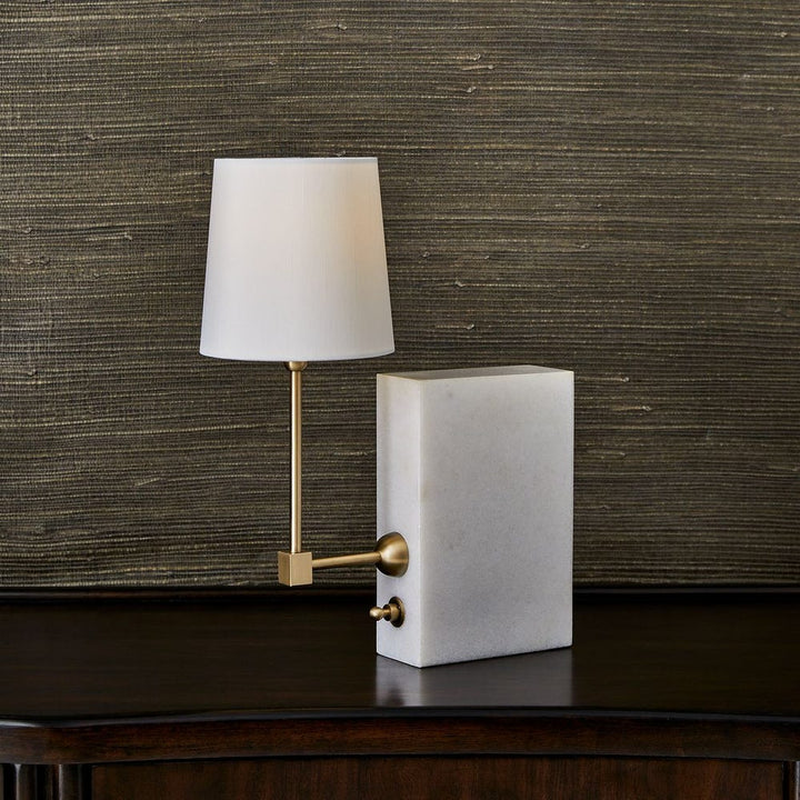 On a Shelf Mini Lamp - White Marble/Brass