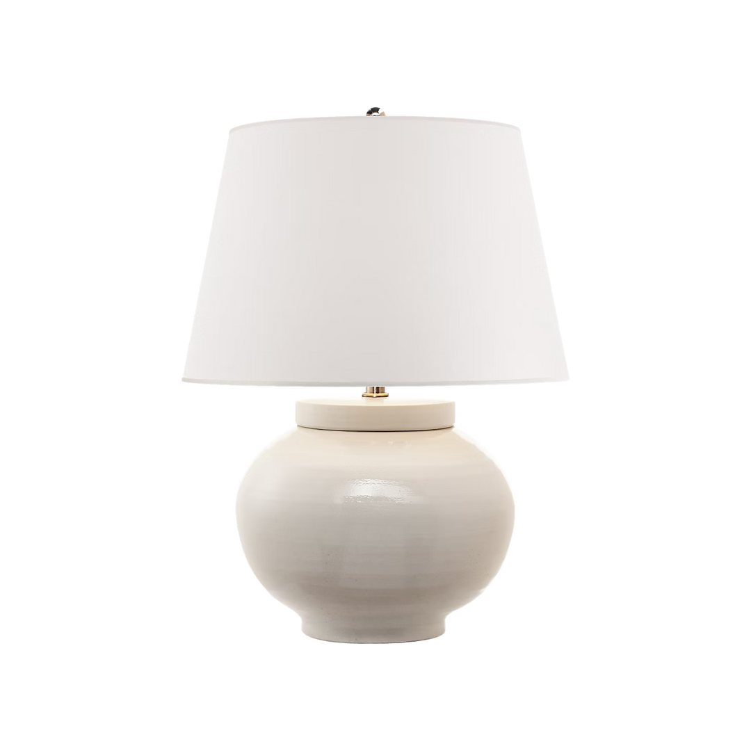 Carter Small Table Lamp in White Stoneware