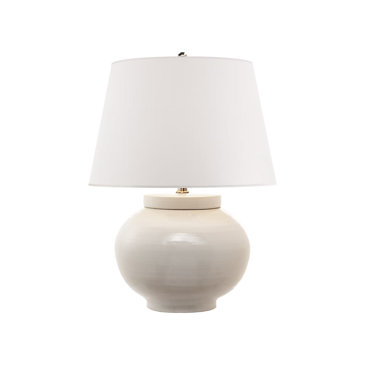 Carter Small Table Lamp in White Stoneware