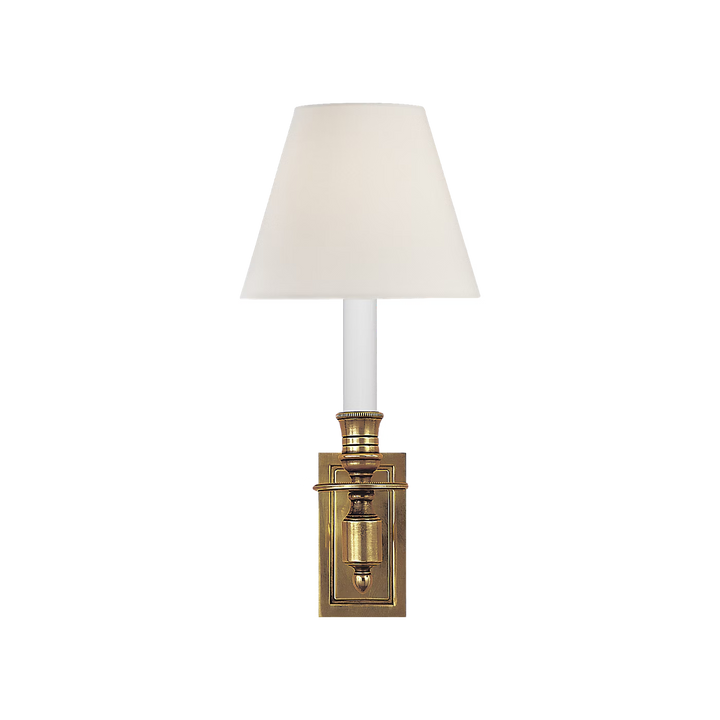 French Single Library Sconce in Hand-Rubbed Antique Brass