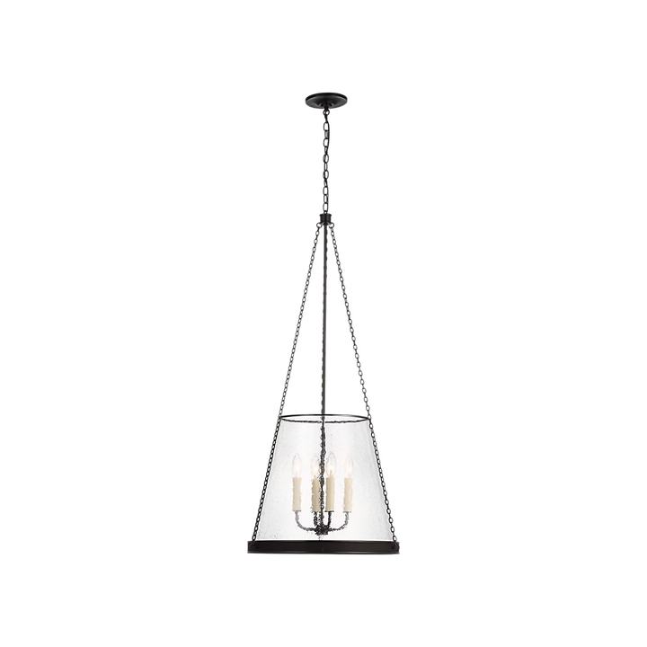 Reese 18" Pendant in Bronze with Clear Restoration Glass